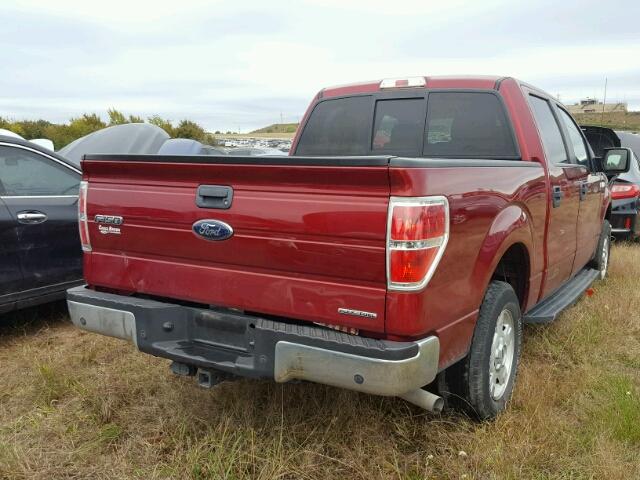 1FTEW1CM9EKE11353 - 2014 FORD F150 RED photo 4