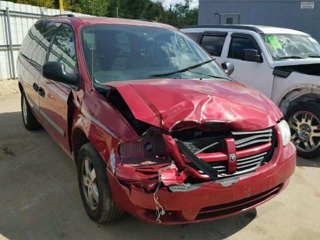 1D4GP24R07B209481 - 2007 DODGE GRAND CARA RED photo 1