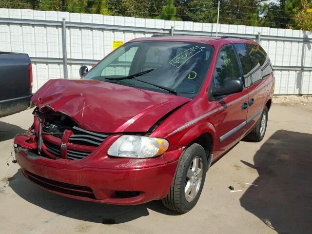 1D4GP24R07B209481 - 2007 DODGE GRAND CARA RED photo 2