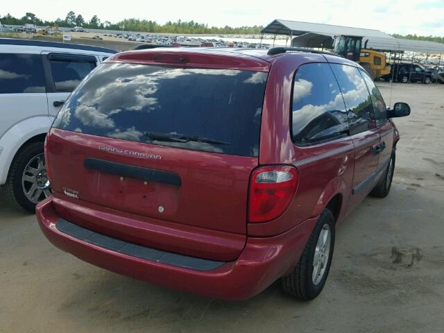 1D4GP24R07B209481 - 2007 DODGE GRAND CARA RED photo 4