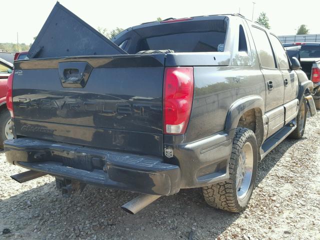 3GNEK12T34G198756 - 2004 CHEVROLET AVALANCHE BLACK photo 4