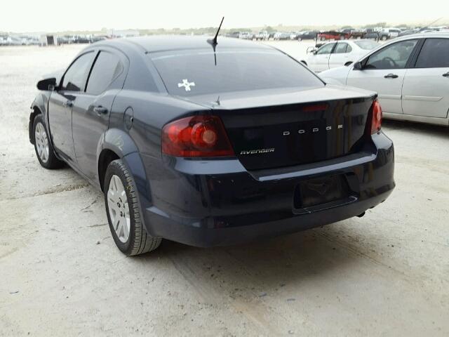 1C3CDZAB1DN617796 - 2013 DODGE AVENGER BLUE photo 3