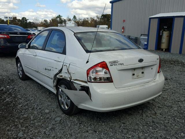 KNAFE221695628882 - 2009 KIA SPECTRA EX WHITE photo 3