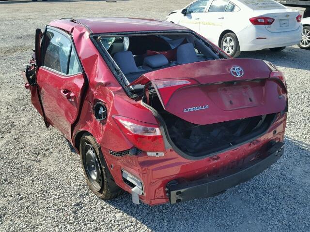 2T1BURHE1HC760988 - 2017 TOYOTA COROLLA L RED photo 3