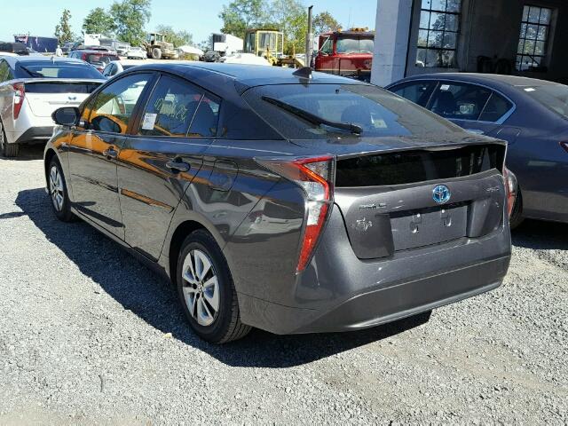 JTDKARFU6H3040615 - 2017 TOYOTA PRIUS CHARCOAL photo 3