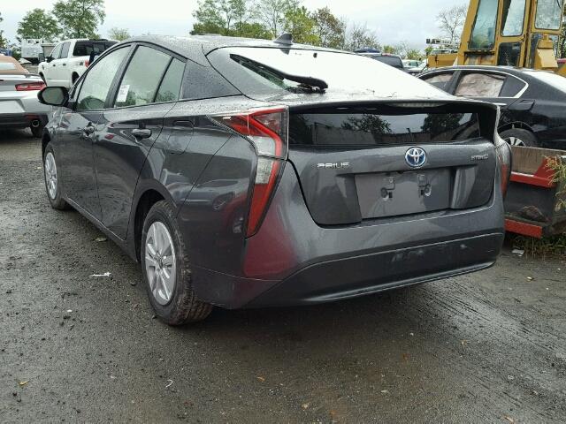 JTDKBRFU3H3040147 - 2017 TOYOTA PRIUS 灰色 照片 3