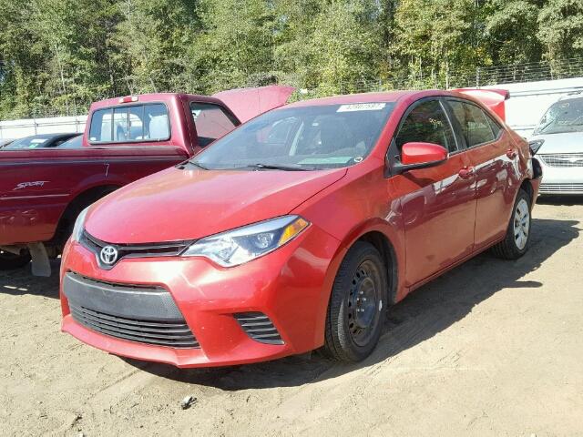 2T1BURHEXEC204058 - 2014 TOYOTA COROLLA L RED photo 2