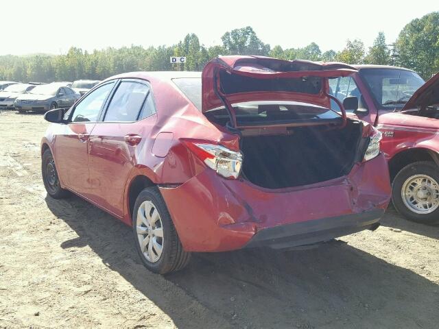 2T1BURHEXEC204058 - 2014 TOYOTA COROLLA L RED photo 3