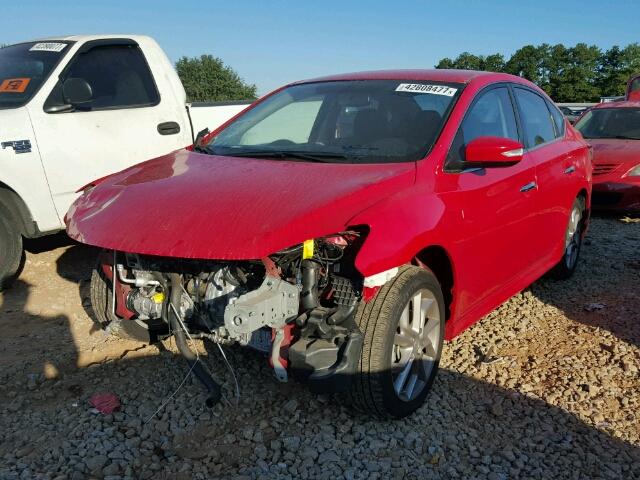 3N1AB7AP6FY350818 - 2015 NISSAN SENTRA S RED photo 2