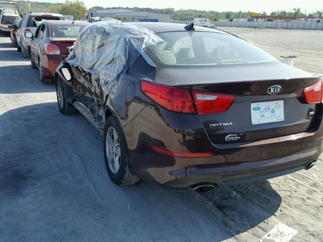 5XXGM4A74EG310230 - 2014 KIA OPTIMA LX BROWN photo 3