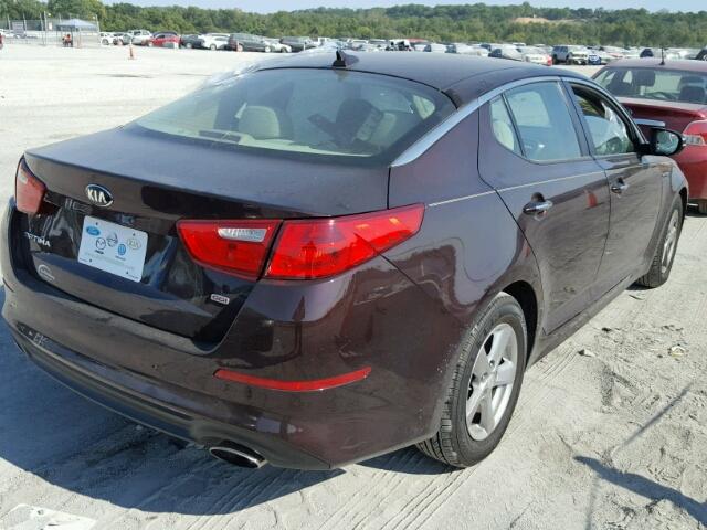 5XXGM4A74EG310230 - 2014 KIA OPTIMA LX BROWN photo 4