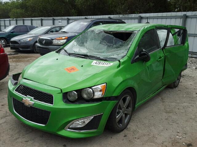 1G1JG6SB4F4116524 - 2015 CHEVROLET SONIC RS GREEN photo 2