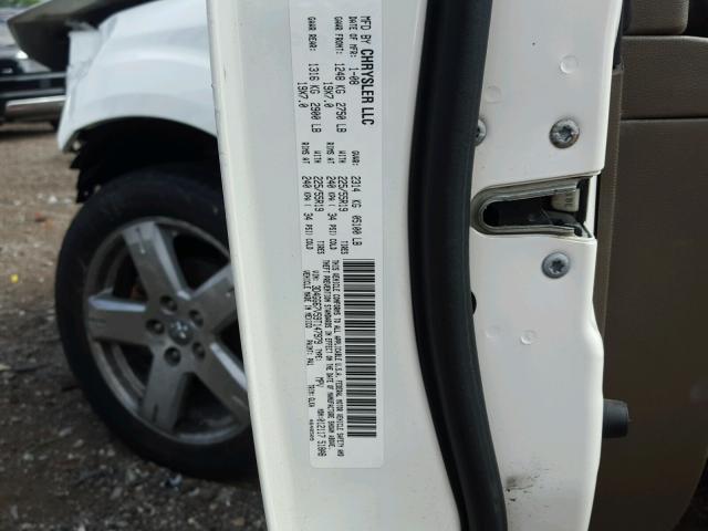 3D4GG67V59T147979 - 2009 DODGE JOURNEY R/ WHITE photo 10