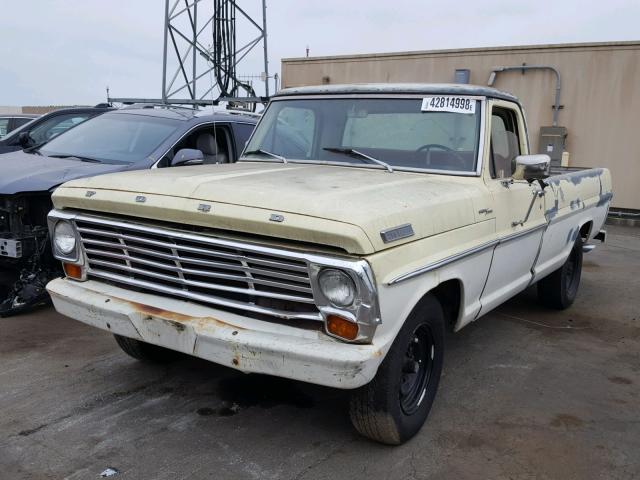 F25YRB17739 - 1967 FORD F-150 YELLOW photo 2