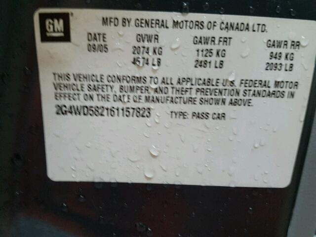 2G4WD582161157823 - 2006 BUICK LACROSSE C BLUE photo 10