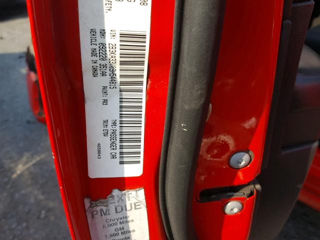 2B3KA33V09H544815 - 2009 DODGE CHARGER SX RED photo 10