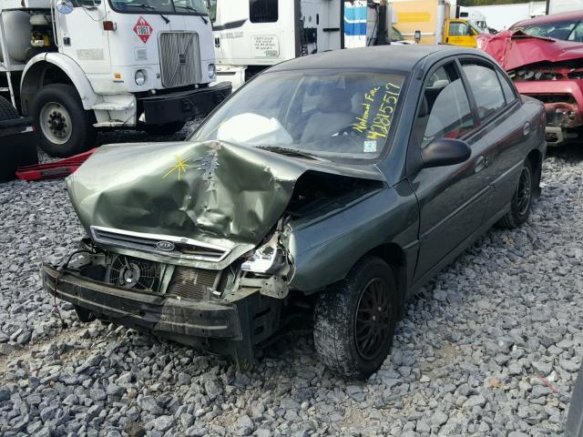 KNADC123116511539 - 2001 KIA RIO GREEN photo 2