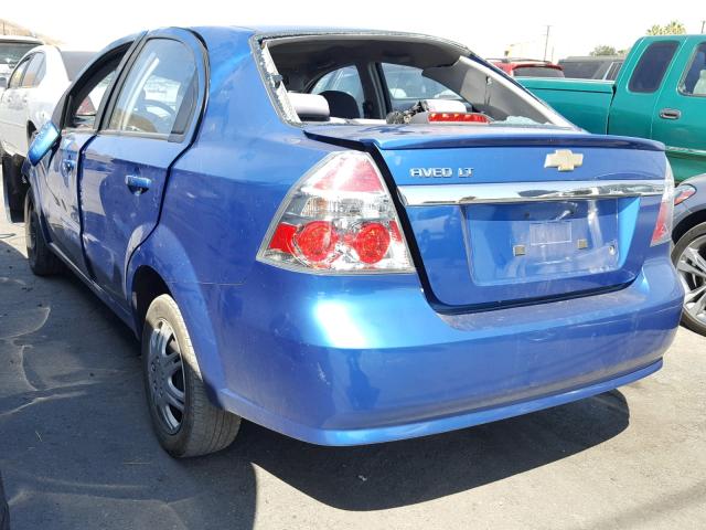 KL1TD5DE4BB161504 - 2011 CHEVROLET AVEO LS BLUE photo 3