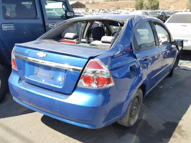 KL1TD5DE4BB161504 - 2011 CHEVROLET AVEO LS BLUE photo 4