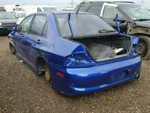 JA3AH86D05U040180 - 2005 MITSUBISHI LANCER EVO BLUE photo 3