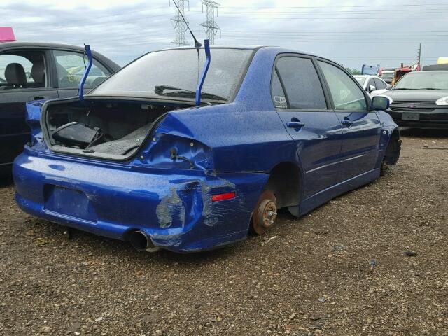 JA3AH86D05U040180 - 2005 MITSUBISHI LANCER EVO BLUE photo 4