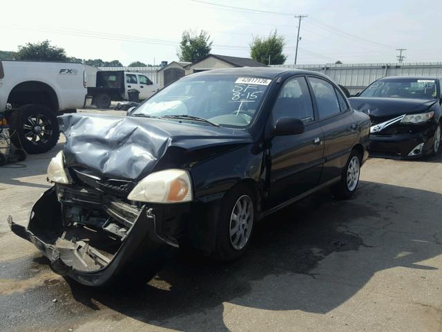 KNADC125946312521 - 2004 KIA RIO BLACK photo 2