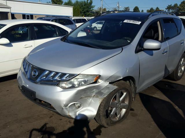 JN8AZ18W79W202955 - 2009 NISSAN MURANO S SILVER photo 2