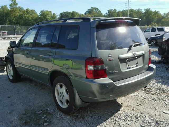 JTEEP21A960172343 - 2006 TOYOTA HIGHLANDER GREEN photo 3