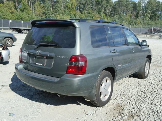 JTEEP21A960172343 - 2006 TOYOTA HIGHLANDER GREEN photo 4