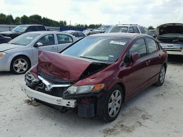 1HGFA16557L048992 - 2007 HONDA CIVIC LX RED photo 2