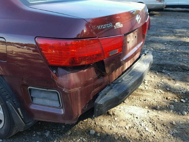 5NPET4AC6AH610048 - 2010 HYUNDAI SONATA GLS RED photo 9