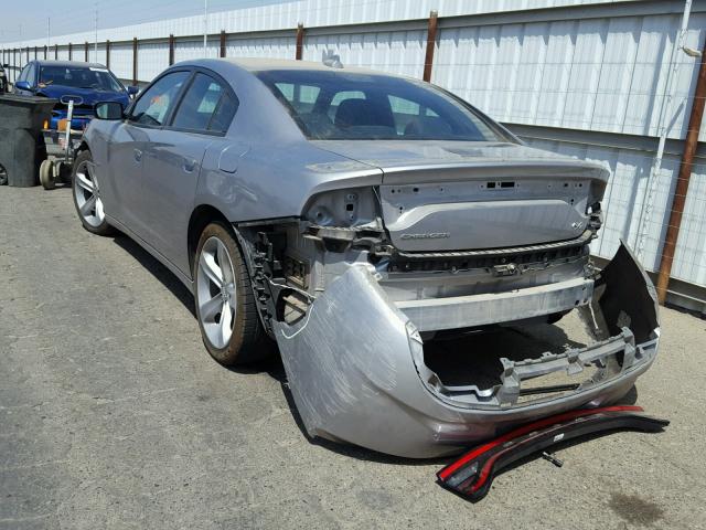 2C3CDXCT2GH132705 - 2016 DODGE CHARGER R/ SILVER photo 3