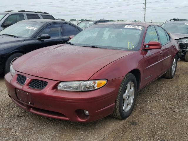 1G2WK52J5YF301769 - 2000 PONTIAC GRAND PRIX Бордовий фото 2
