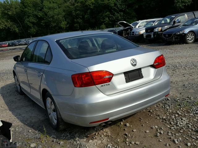 3VW1K7AJ7CM327296 - 2012 VOLKSWAGEN JETTA BASE Արծաթագույն լուսանկար 3