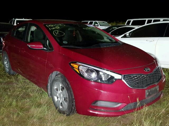 KNAFX4A66F5402873 - 2015 KIA FORTE LX RED photo 1