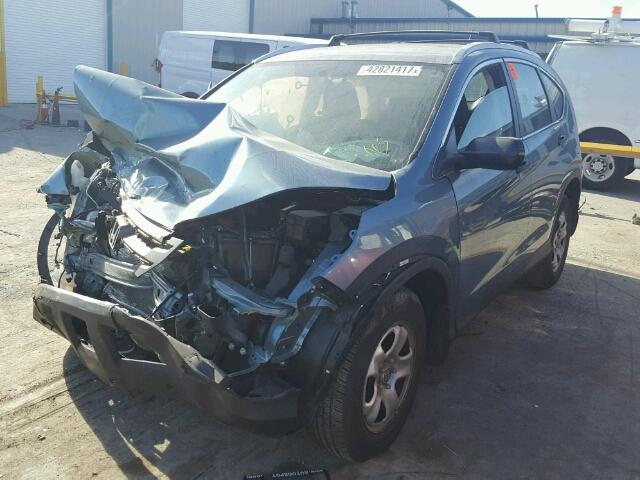 2HKRM3H33EH501647 - 2014 HONDA CR-V LX BLUE photo 2