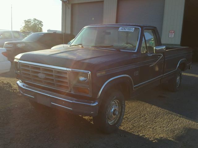 1FTEF14H2EPA99476 - 1984 FORD F150 BLUE photo 2