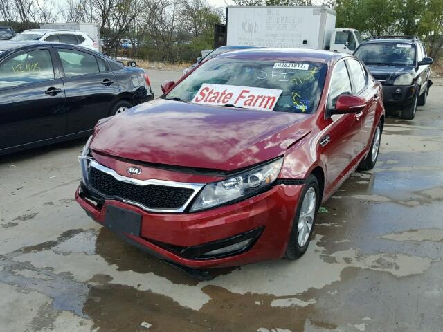 5XXGM4A71DG196444 - 2013 KIA OPTIMA LX RED photo 2