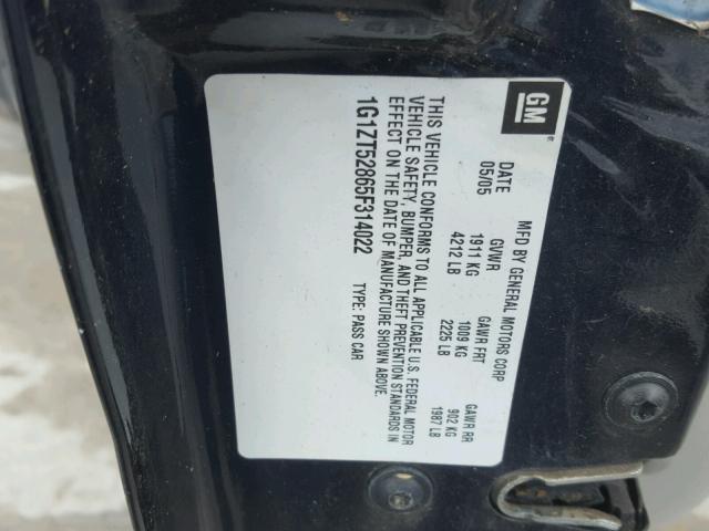 1G1ZT52865F314022 - 2005 CHEVROLET MALIBU LS Көк фото 10