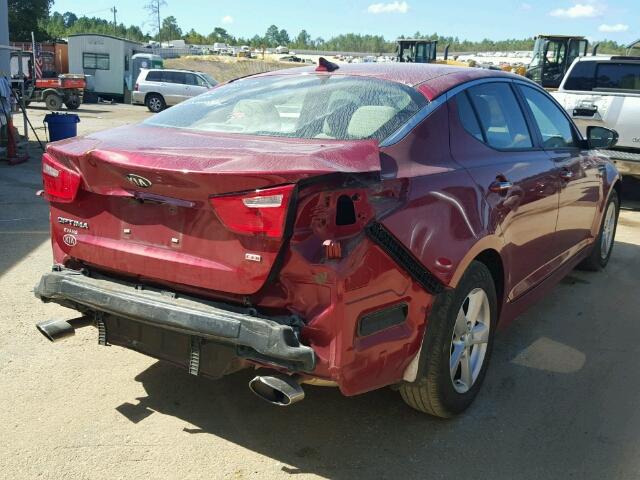 5XXGM4A73FG434085 - 2015 KIA OPTIMA BURGUNDY photo 4