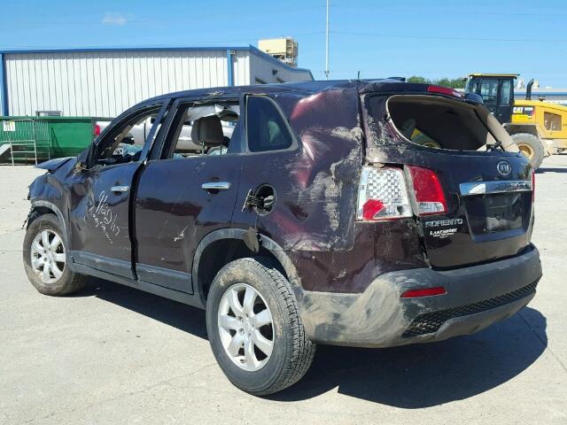 5XYKT3A17BG094996 - 2011 KIA SORENTO BROWN photo 3