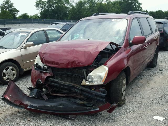 KNDMB233466075660 - 2006 KIA SEDONA EX RED photo 2