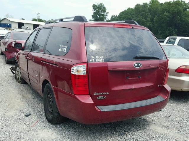 KNDMB233466075660 - 2006 KIA SEDONA EX RED photo 3