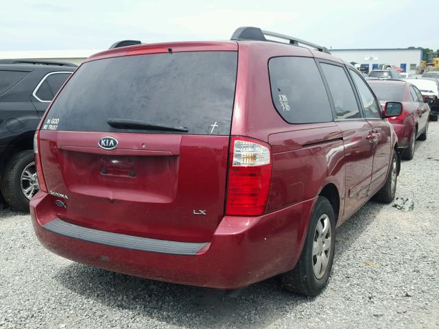 KNDMB233466075660 - 2006 KIA SEDONA EX RED photo 4