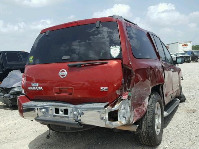 5N1AA08A16N733888 - 2006 NISSAN ARMADA SE BURGUNDY photo 4