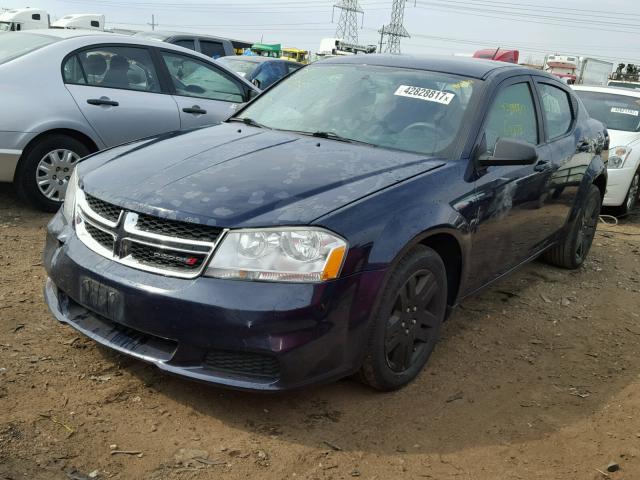 1C3CDZAB7EN110399 - 2014 DODGE AVENGER BLUE photo 2