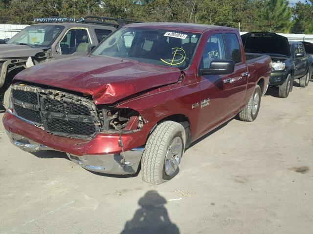 1C6RR6GT2ES314381 - 2014 RAM 1500 SLT BURGUNDY photo 2