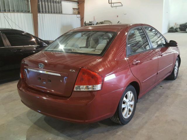 KNAFE222495594725 - 2009 KIA SPECTRA EX RED photo 4