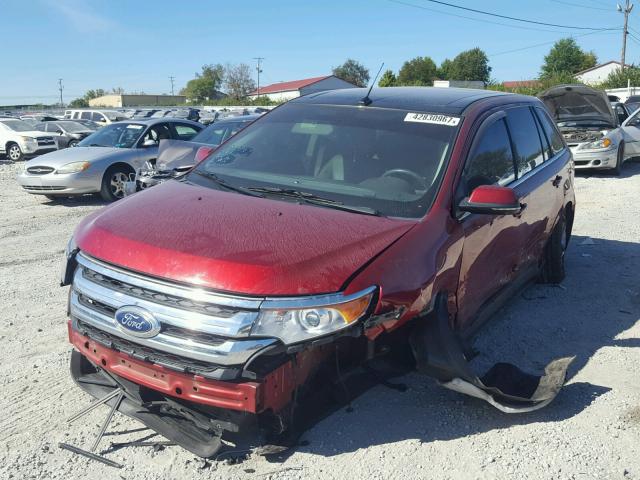 2FMDK3K93DBC53662 - 2013 FORD EDGE LIMIT RED photo 2