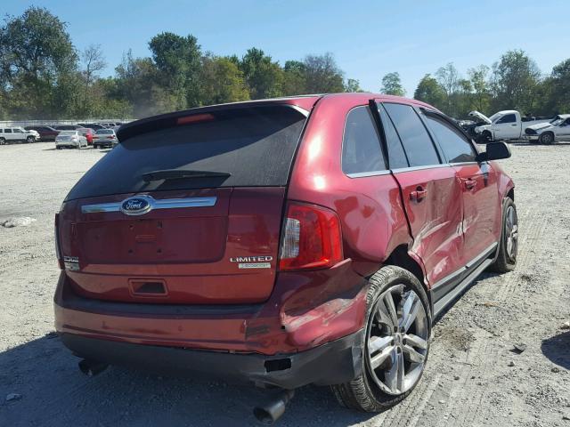 2FMDK3K93DBC53662 - 2013 FORD EDGE LIMIT RED photo 4